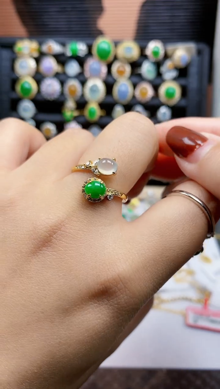 银S925镶嵌戒指翡翠112