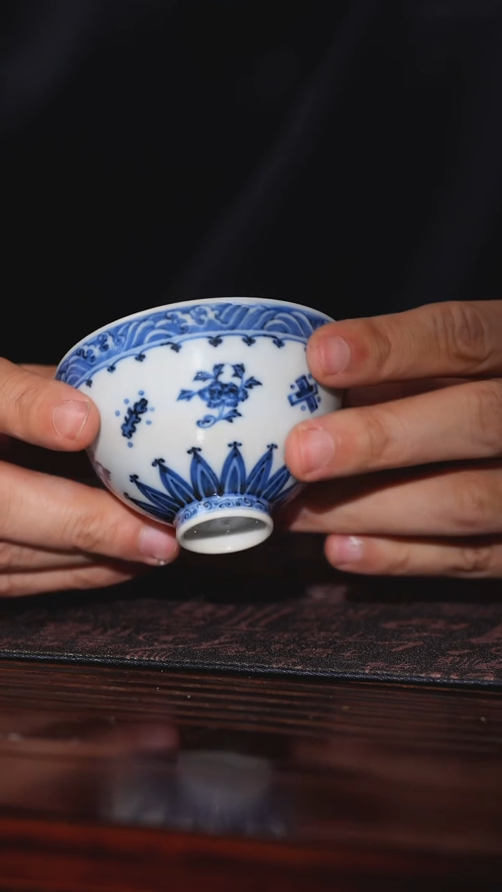 【闪购商品】摆件【瓷见如故】海韵堂青花鸡心杯