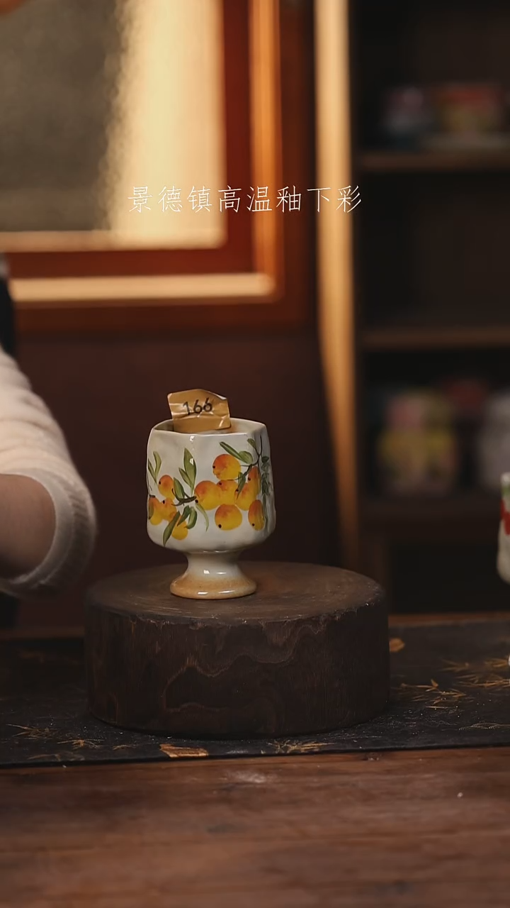 陶瓷景德镇高温釉下手绘陶瓷@L166@