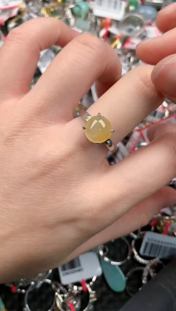 银S925镶嵌戒指翡翠999                  5