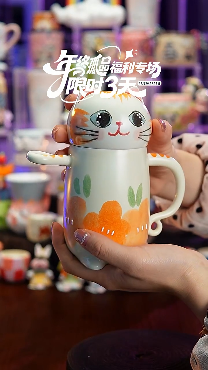 杯子瓷S171景德镇手工手绘杯子摆件