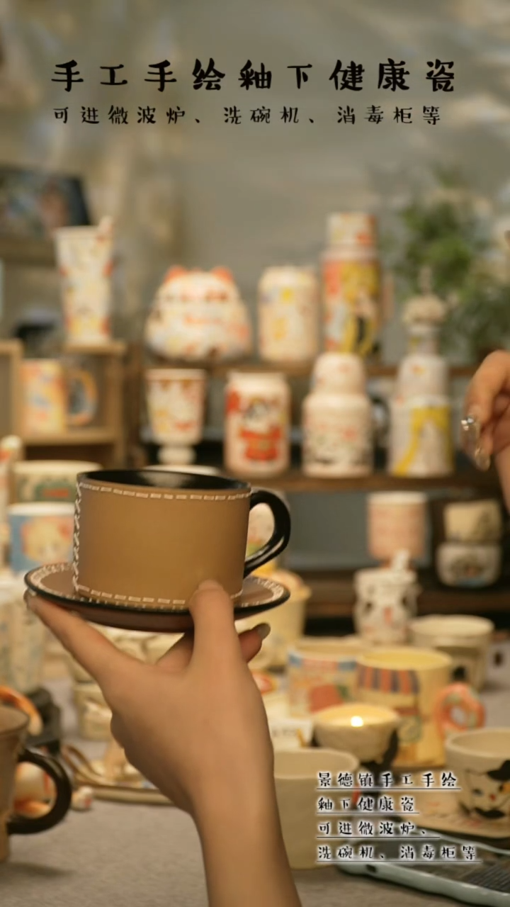 【闪购商品】杯陶瓷景德镇高温釉下彩&A422