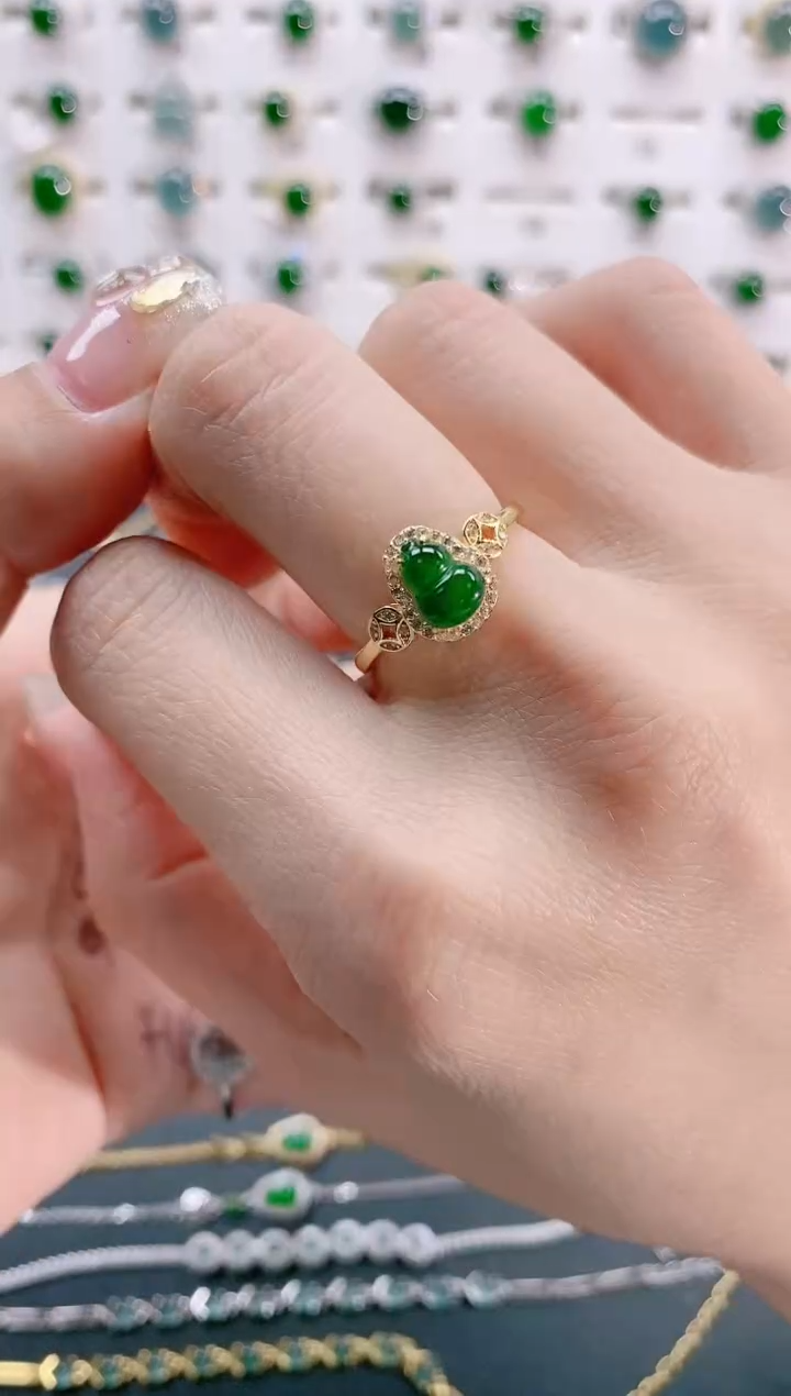 【闪购商品】翡翠戒指银S925镶嵌天然翡翠