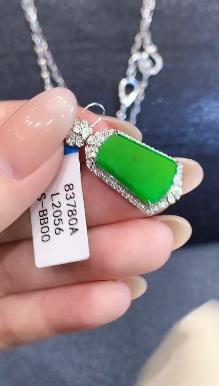 吊坠(不含链)18K金镶嵌翡翠L多样性发其一