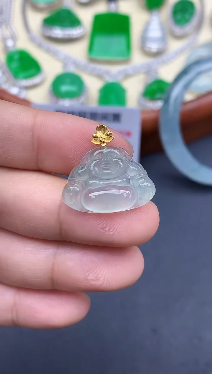 颈饰18K金镶嵌翡翠188-中国好珍宝