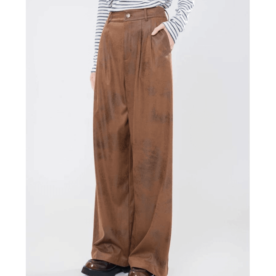 AMASS/阿玛施 新款时尚造型酷感中高腰宽腿长裤5100611-4247833