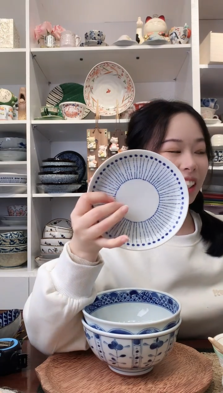陶瓷苍十草小碟子14cm