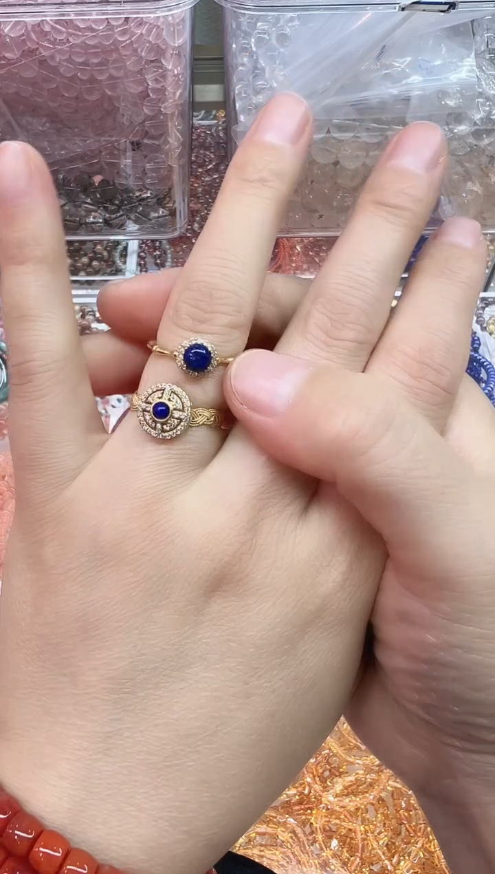 银S925镶嵌青金石戒指1129m005多样性发其一