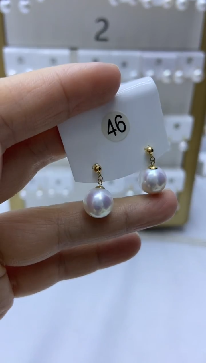 18K金镶嵌耳饰淡水珍珠46