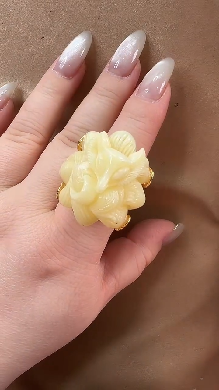 琥珀颈饰未镶嵌戒指