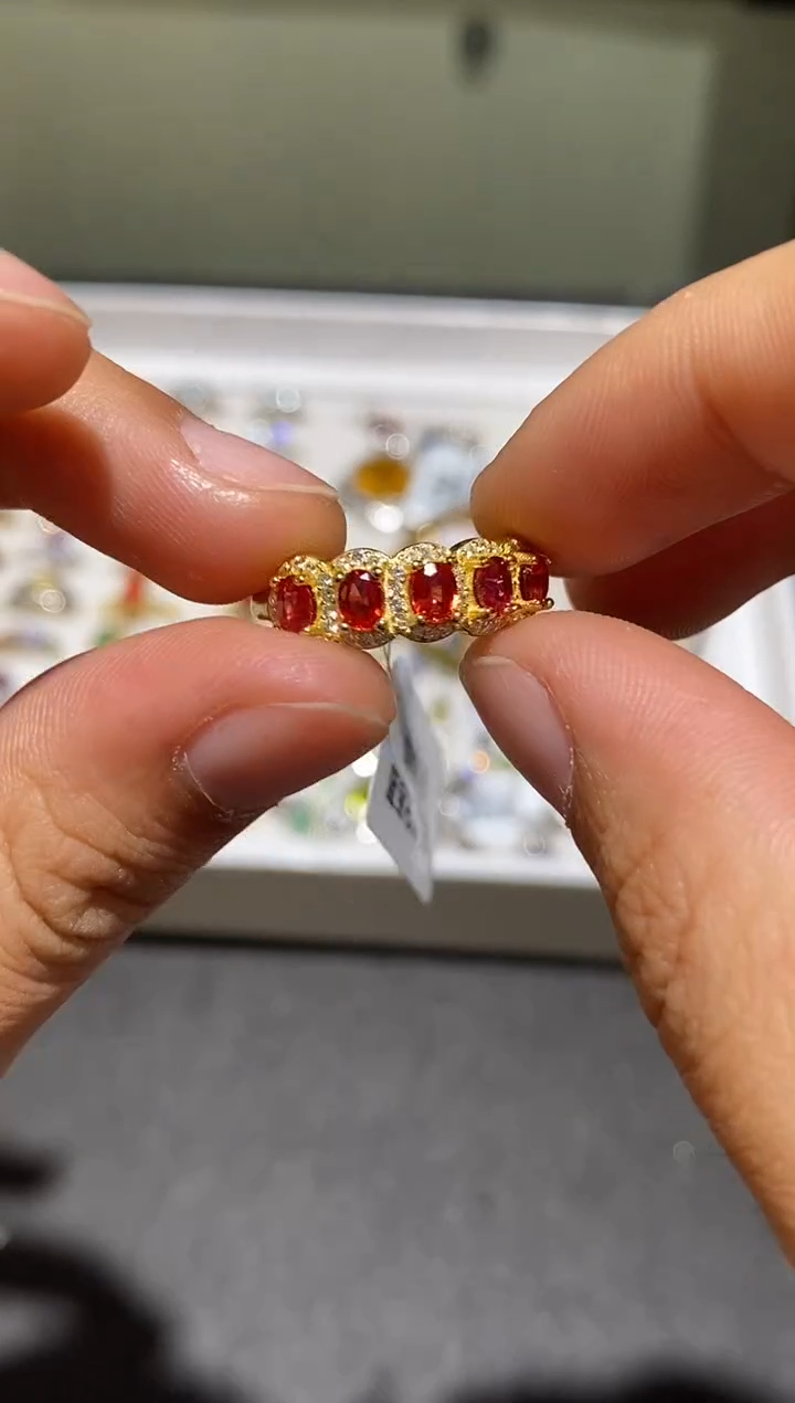 戒指蓝宝石银S925镶嵌戒指