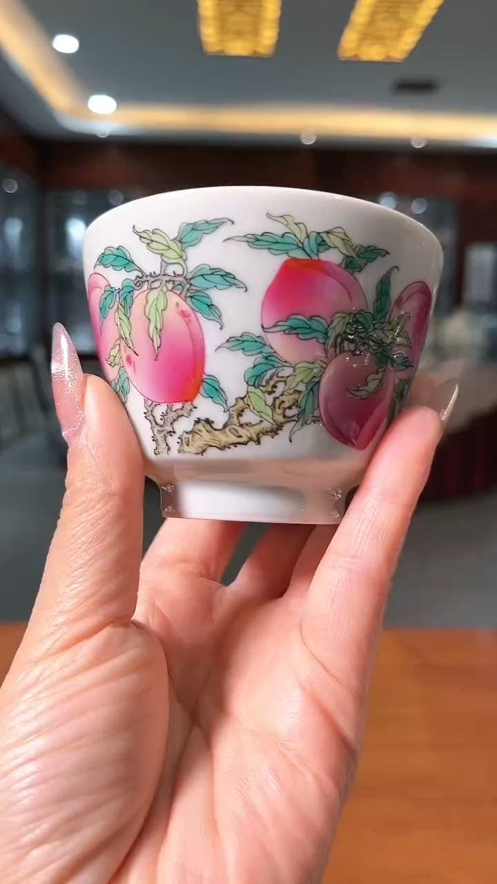 【闪购商品】官窑瓷画院117官窑瓷画院珐琅彩研究院五桃子马蹄杯