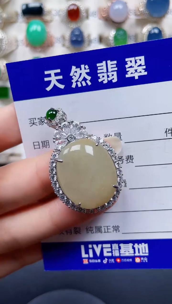 颈饰银S925镶嵌翡翠144