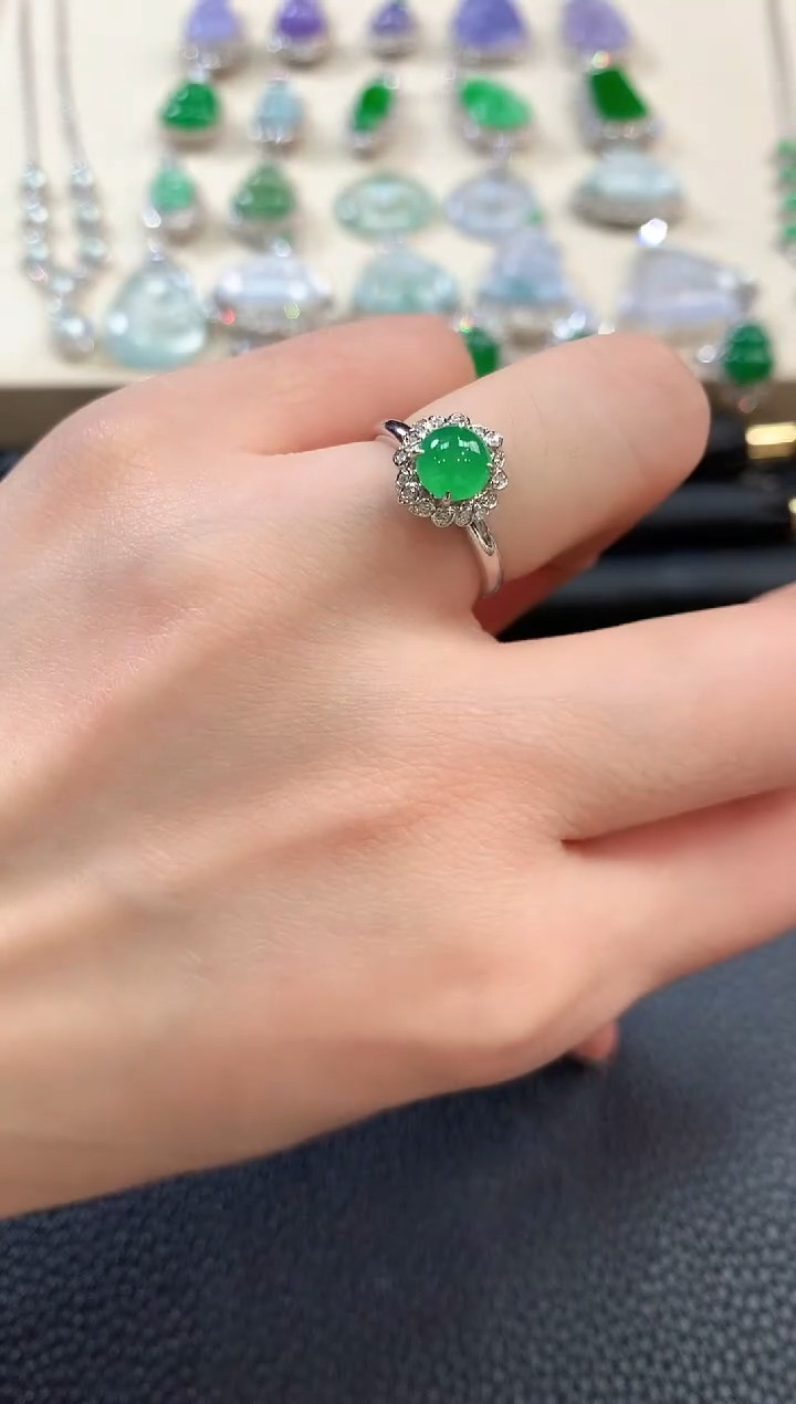 【闪购商品】翡翠戒指18K金镶嵌b50  多样性一件发货