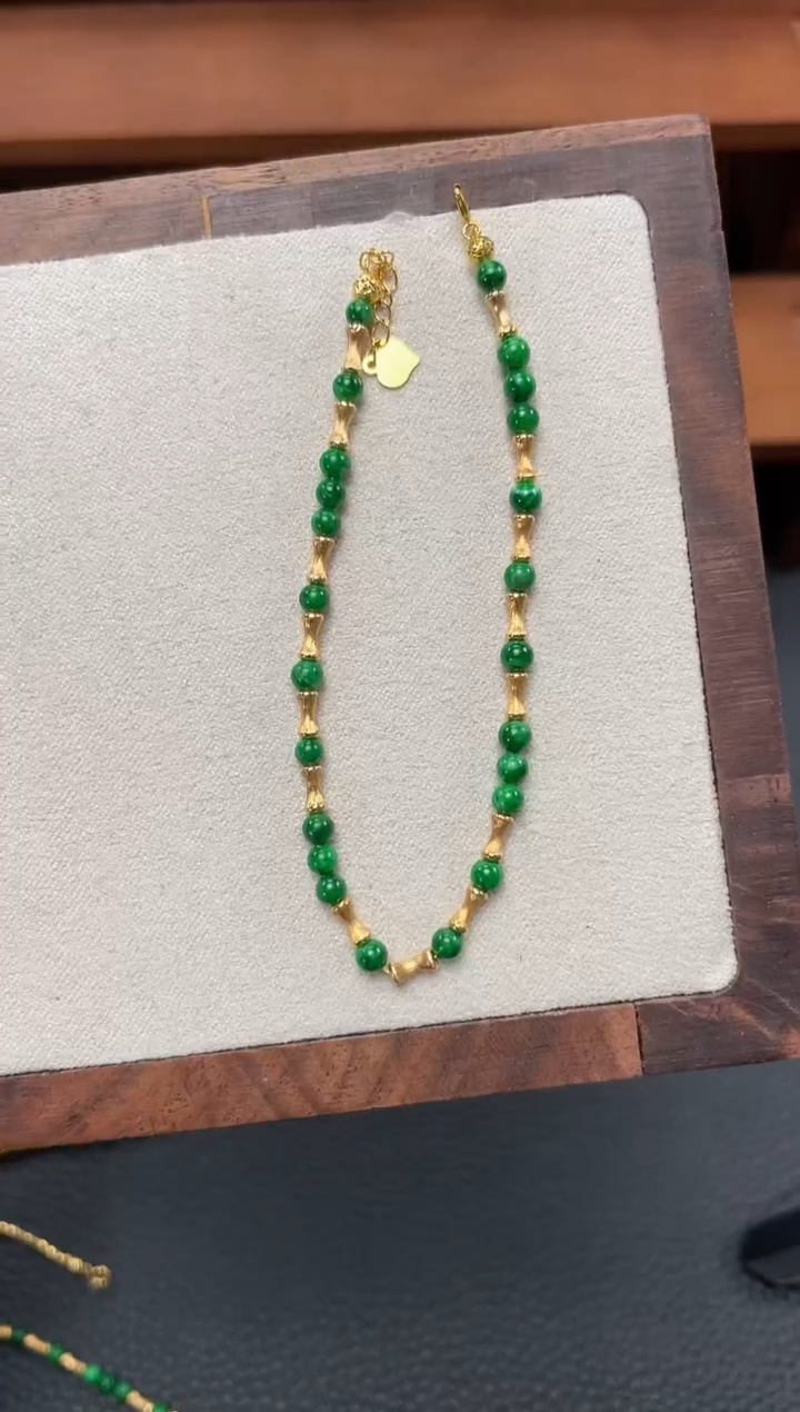 【闪购商品】翡翠套链18K金镶嵌一个  JK453