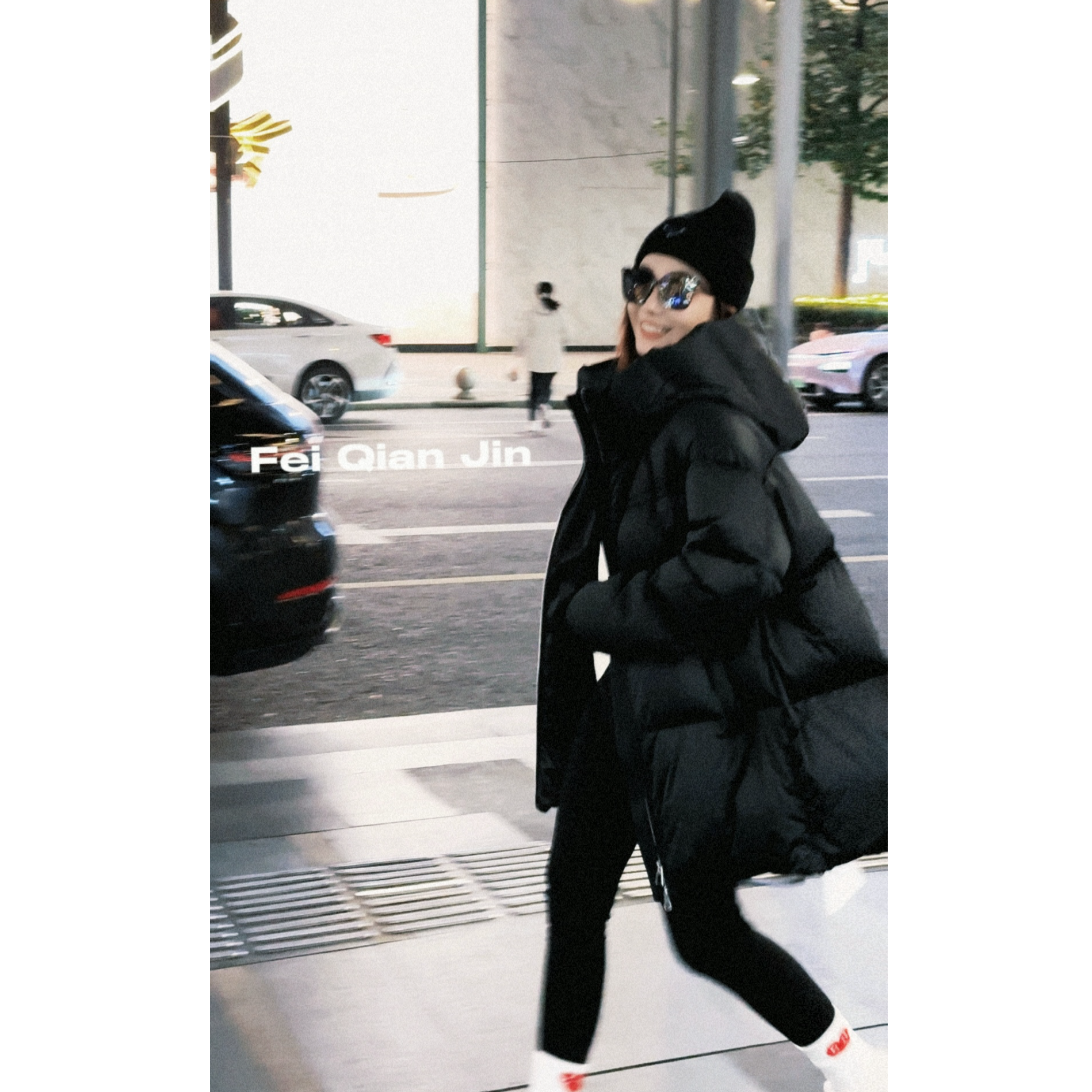 FEI QIAN JIN| 冬新款加厚连帽保暖中长款90白鹅绒羽绒服外套980