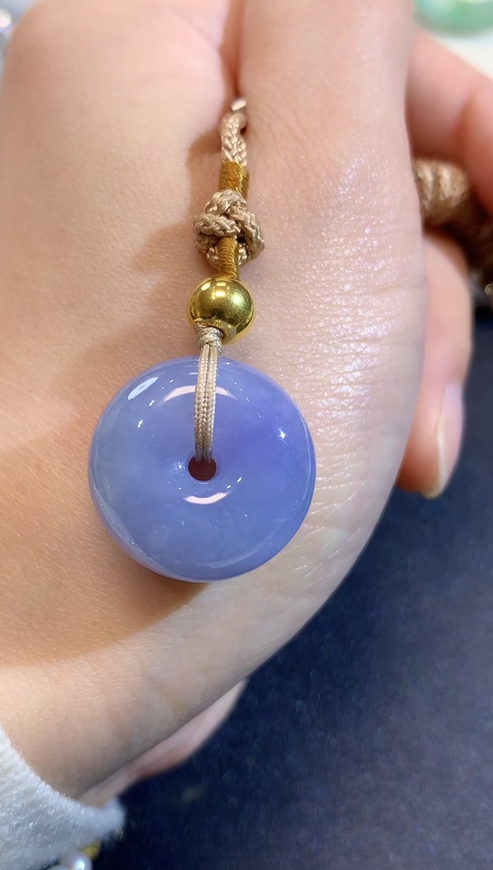 颈饰18K金镶嵌翡翠A17 多样性发货一件