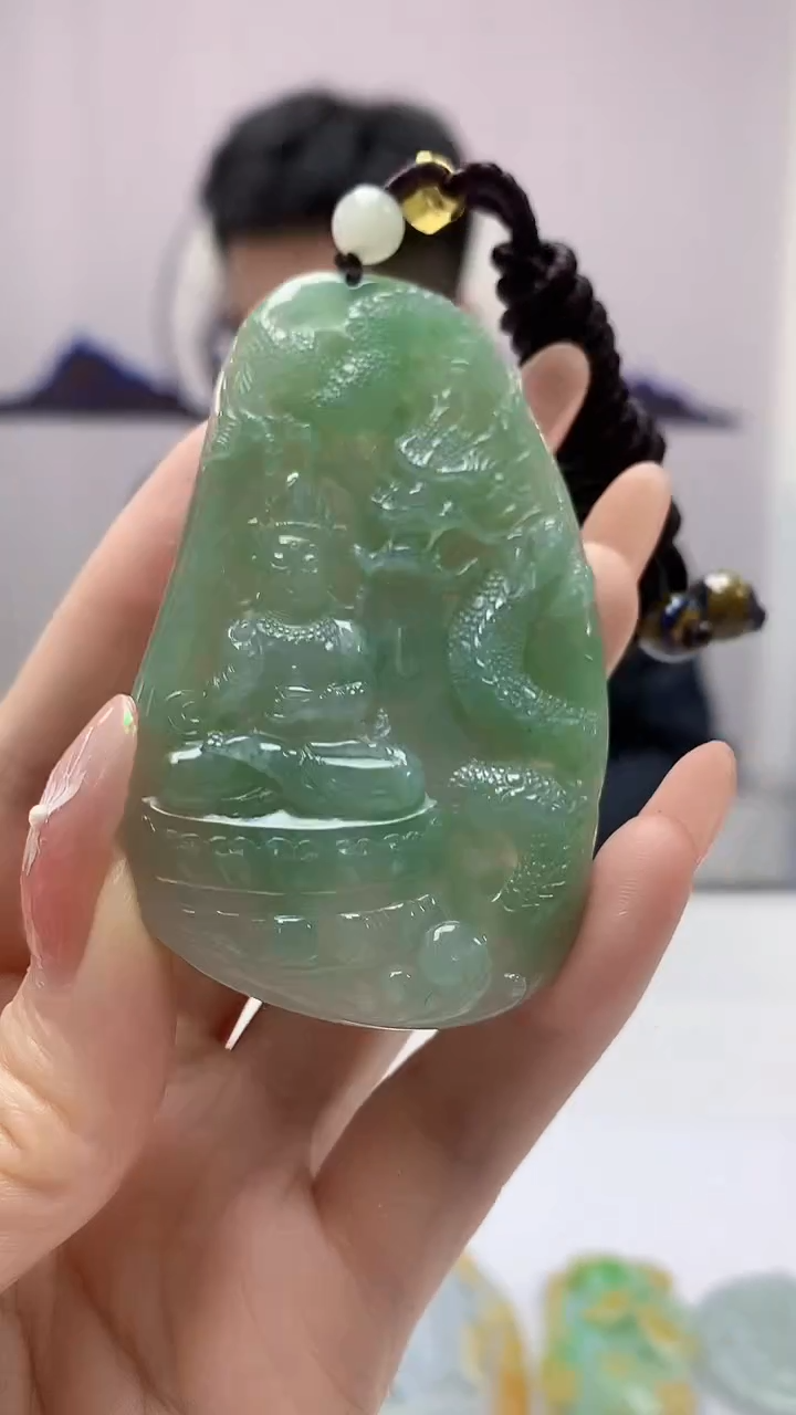 【闪购商品】定制翡翠未镶嵌5153DD-毛货挂件98