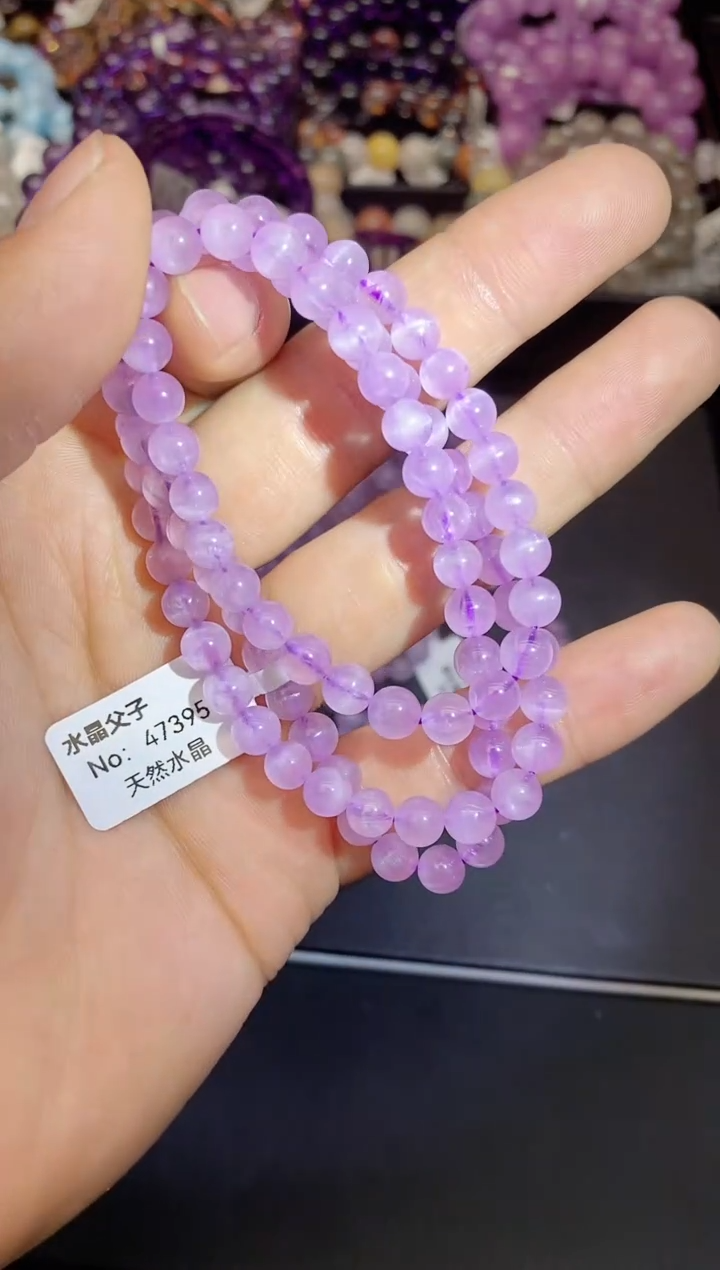 【闪购商品】锂辉石手串未镶嵌A88 紫锂辉多圈 多样性发其一