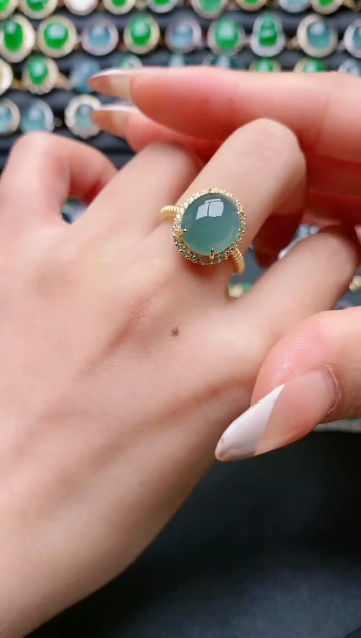 【闪购商品】翡翠戒指银S925镶嵌111111
