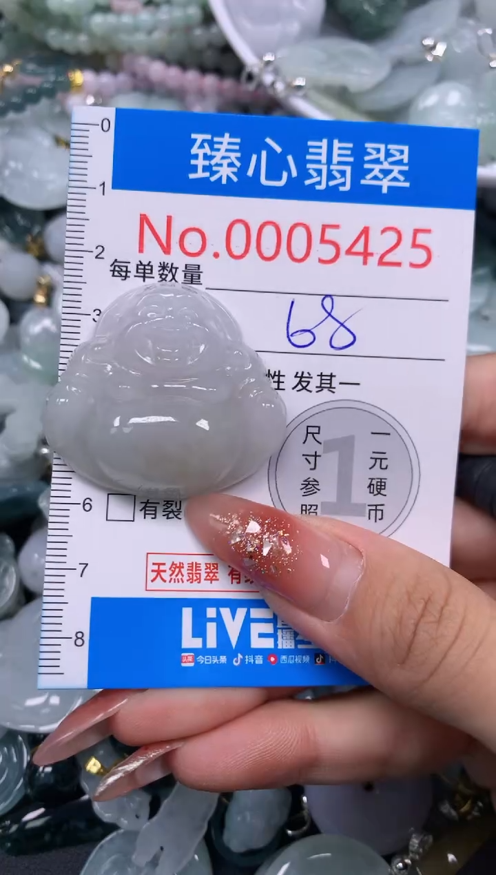 翡翠未镶嵌颈饰含绳0005425