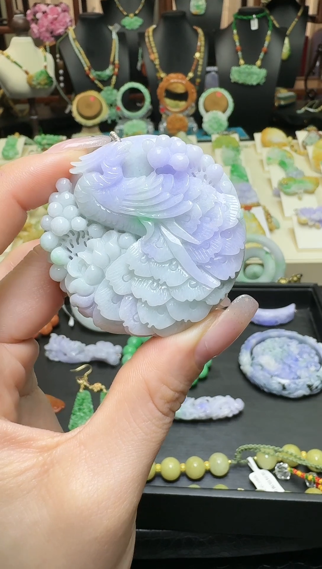 【闪购商品】翡翠颈饰未镶嵌圆牌凤凰