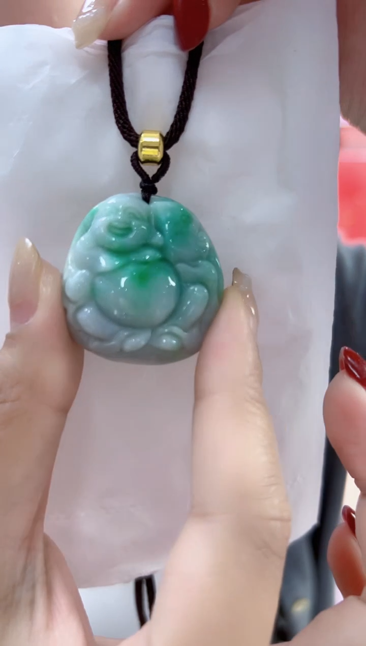 【闪购商品】翡翠颈饰未镶嵌孤品佛公高35+宽33+厚15+
