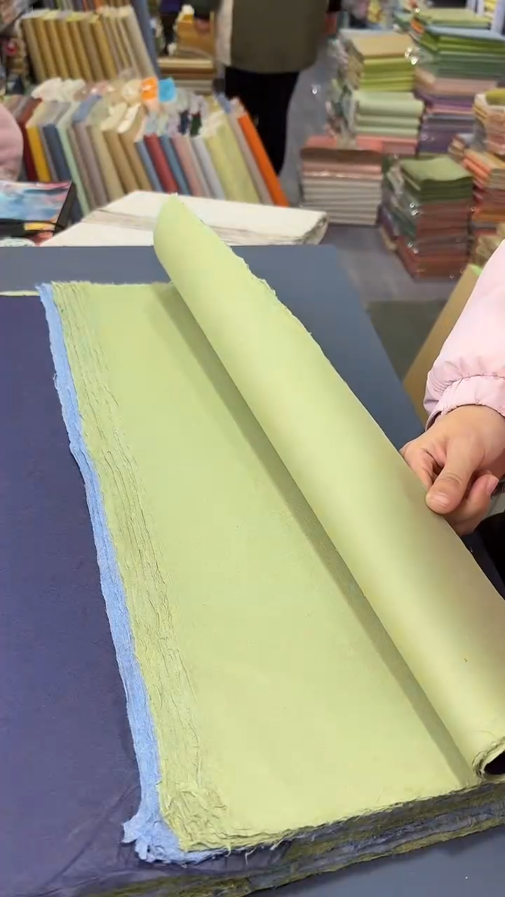 61*180珠光楮皮抹茶绿混搭50张