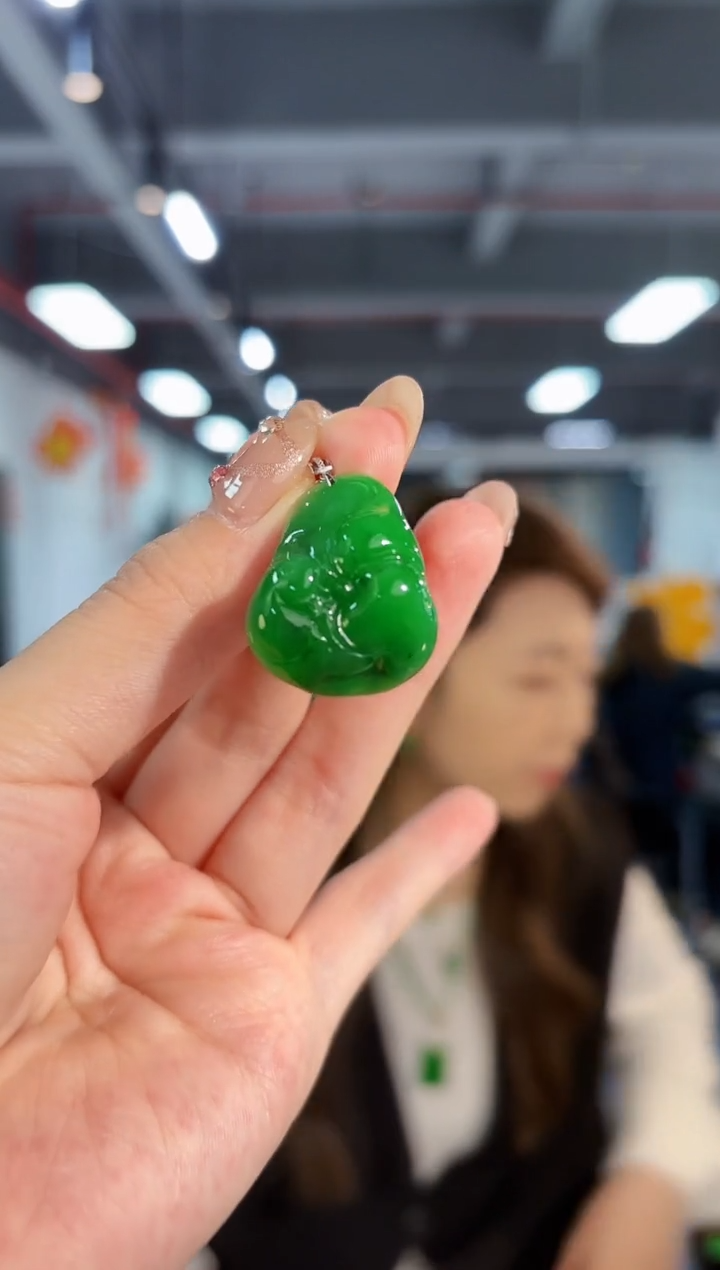 【闪购商品】翡翠颈饰18K金镶嵌缅料A货/支持复检/一件