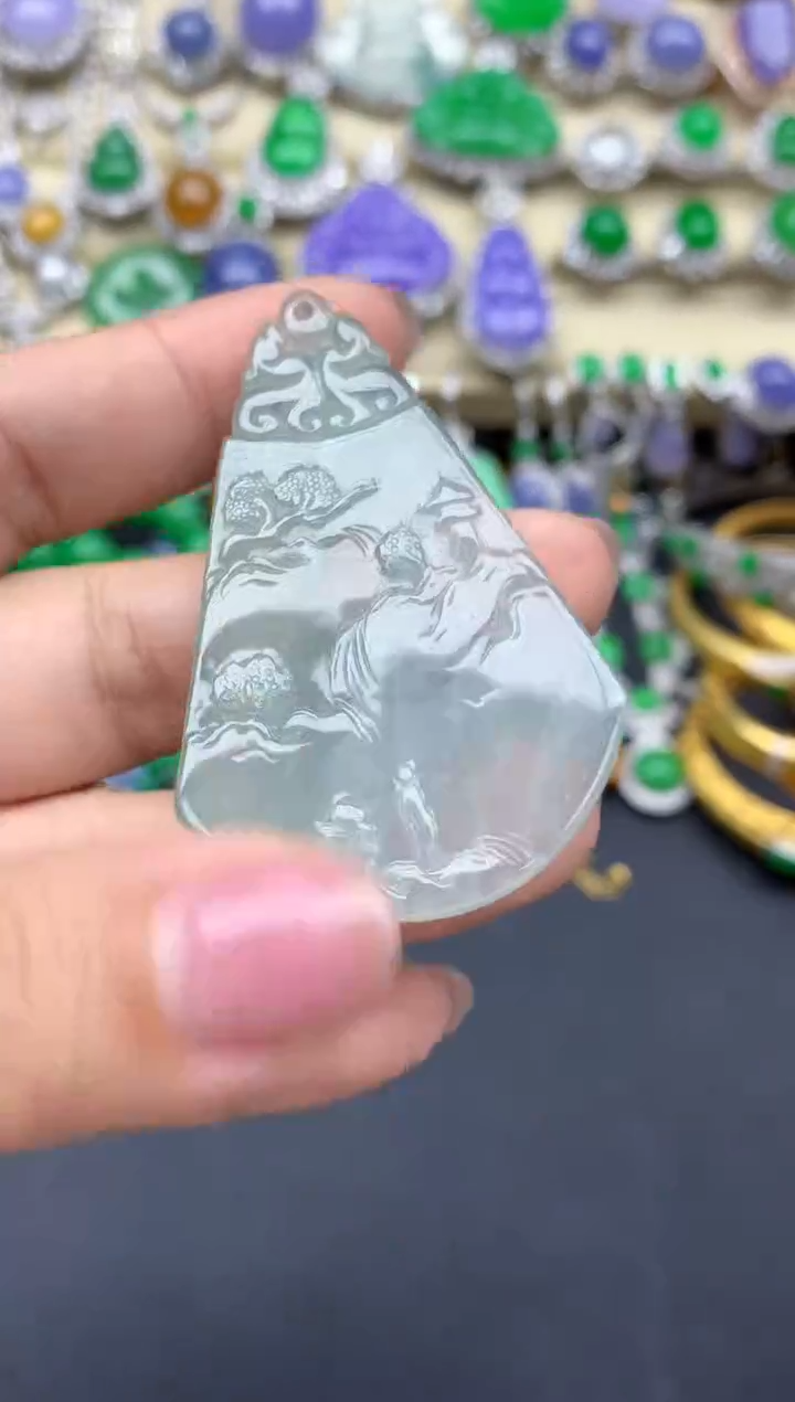 翡翠未镶嵌颈饰162-春日珠宝