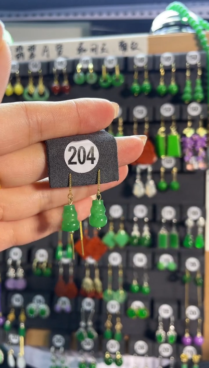 【闪购商品】翡翠耳饰银S925镶嵌204..