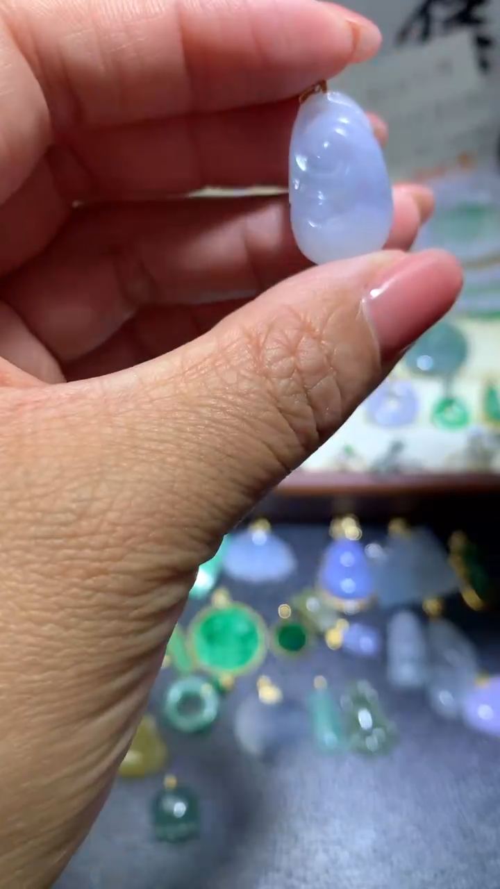 【闪购商品】翡翠颈饰18K金镶嵌049翡翠吊坠