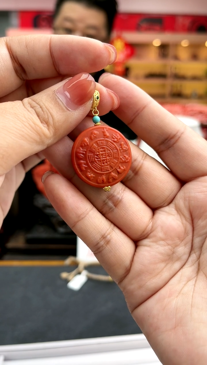 南红玛瑙银S925镶嵌卡25南红十二生肖牌吊坠一件32