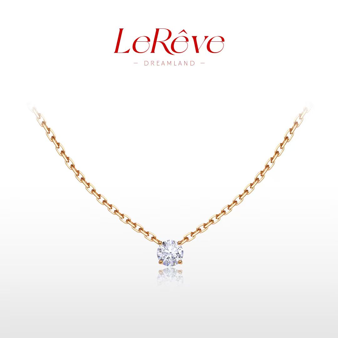 【LeReve单钻项链】镀k金30分/一克拉单钻锁骨链百搭叠戴