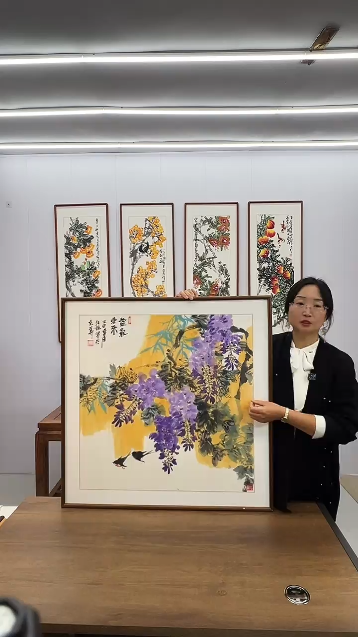 国画汪琼 80*80 紫气东来