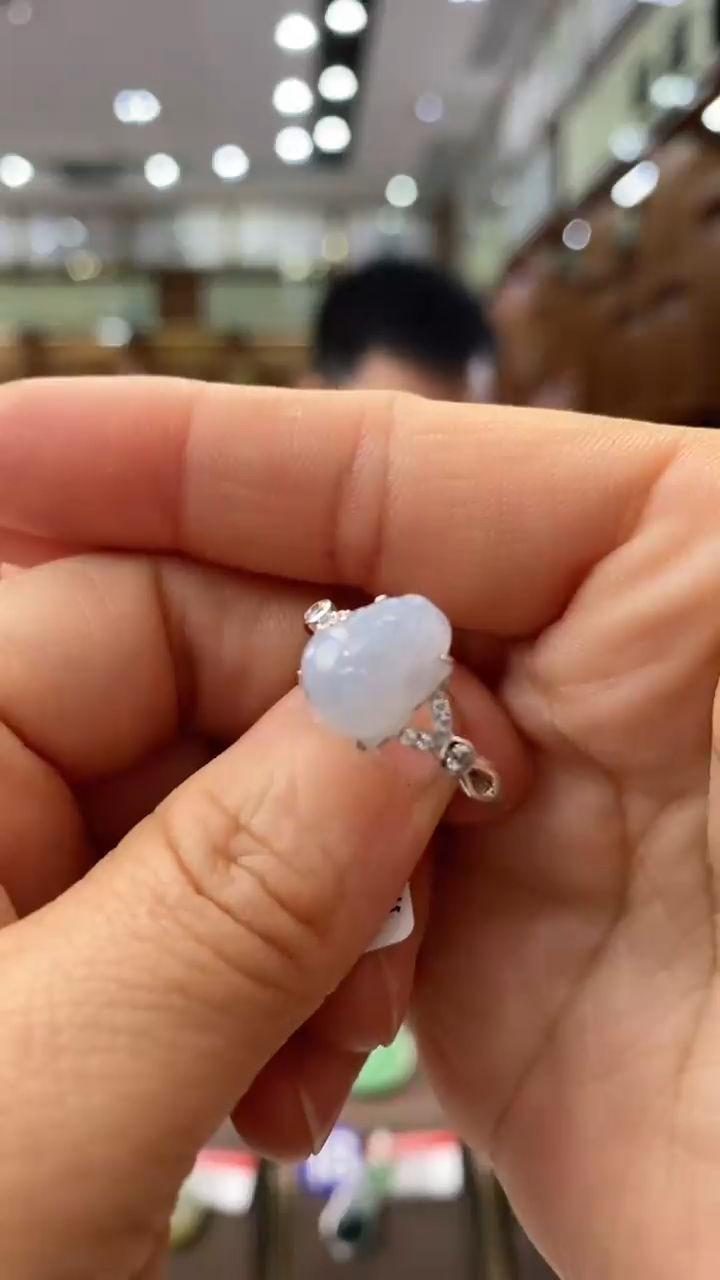 【闪购商品】翡翠戒指银S925镶嵌戒指