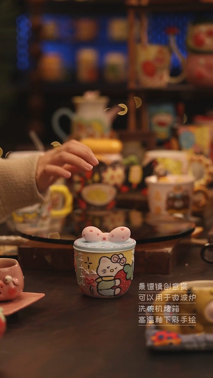 陶瓷景德镇可爱陶瓷釉下彩绘设计师款