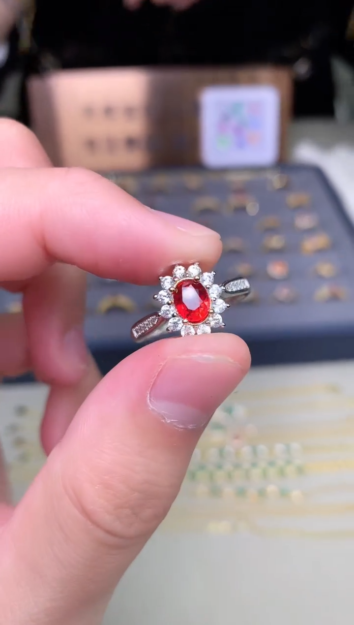 【闪购商品】蓝宝石戒指银S925镶嵌戒指