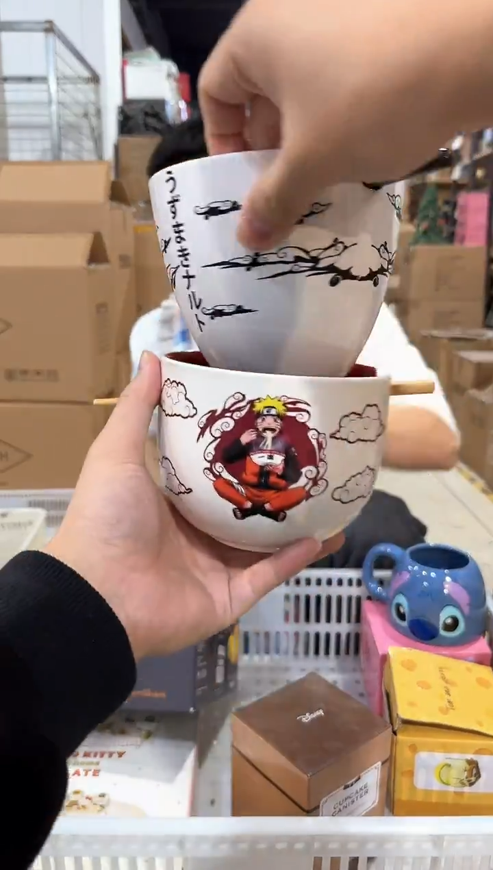 瓷片原盒火影拉面碗2件套