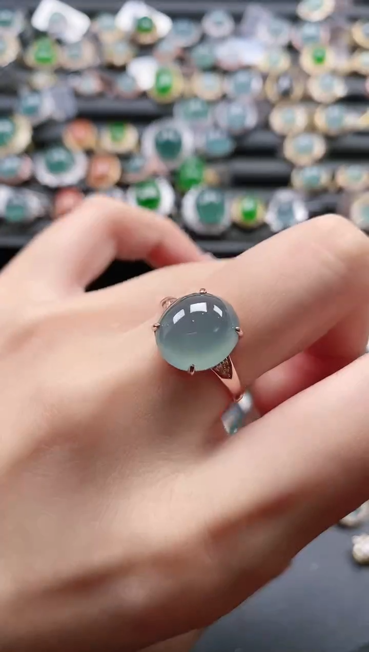 【闪购商品】翡翠戒指银S925镶嵌51511