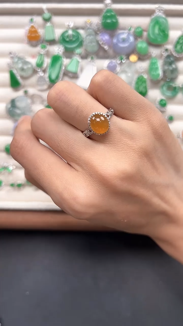 翡翠戒指18K金镶嵌缅甸珠宝严选馆LT