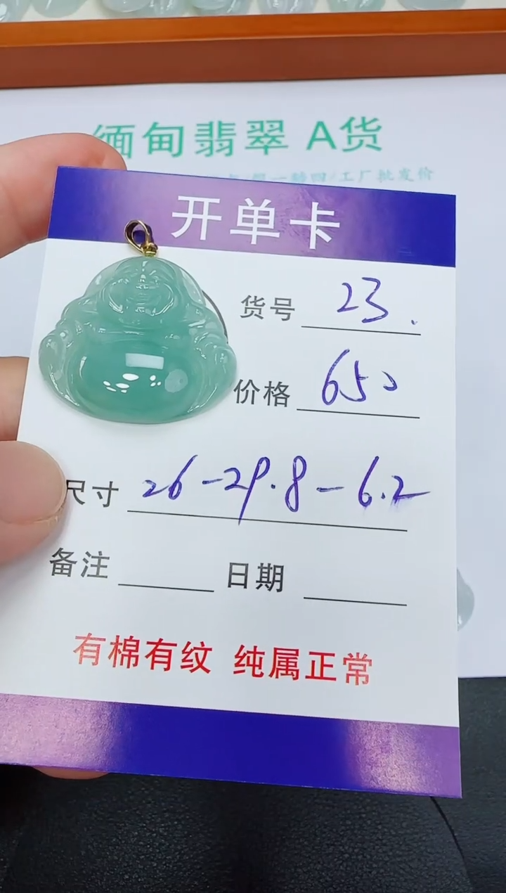 翡翠未镶嵌吊坠(赠链)23