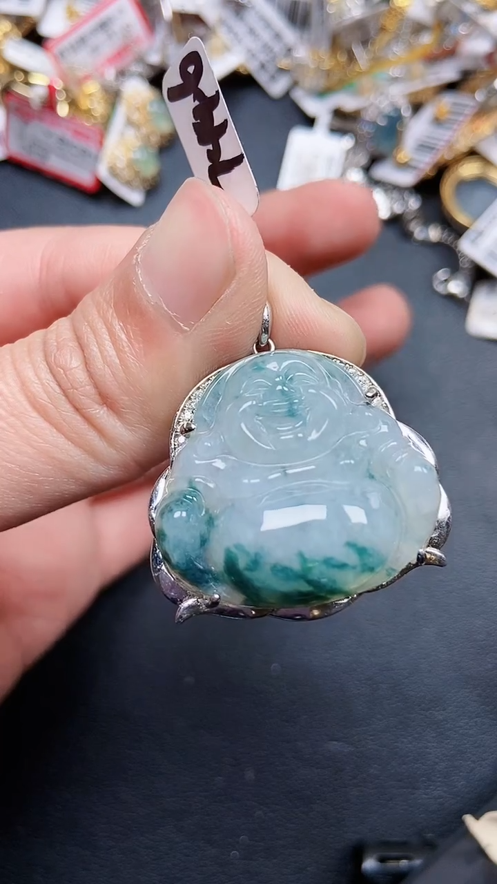 颈饰银S925镶嵌翡翠7276