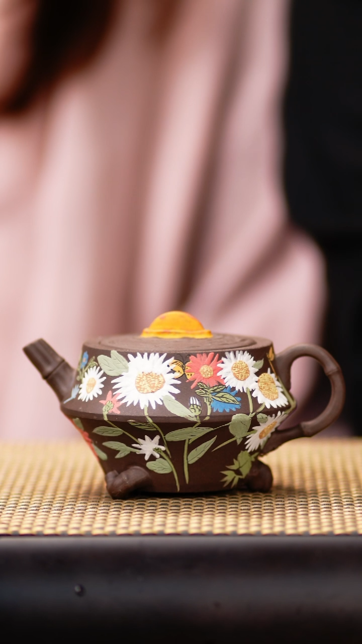 XS55紫泥小雏菊壶