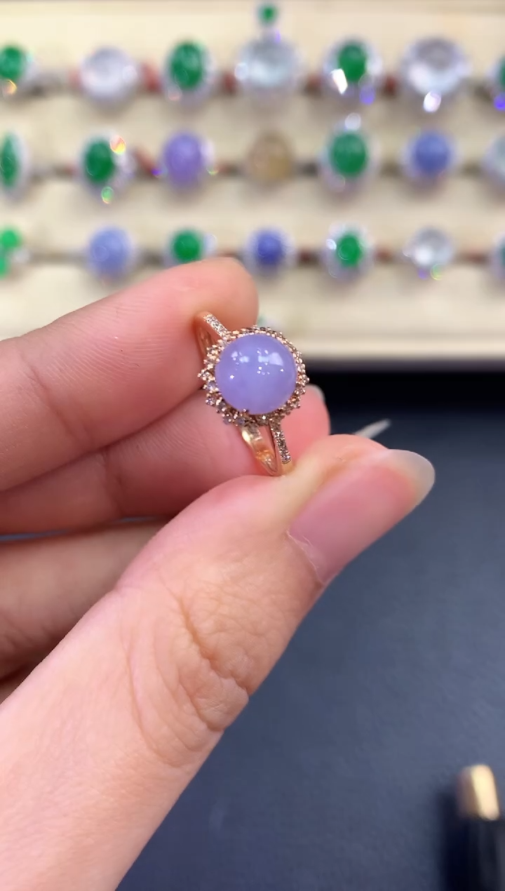 【闪购商品】翡翠戒指18K金镶嵌 B46宿舍