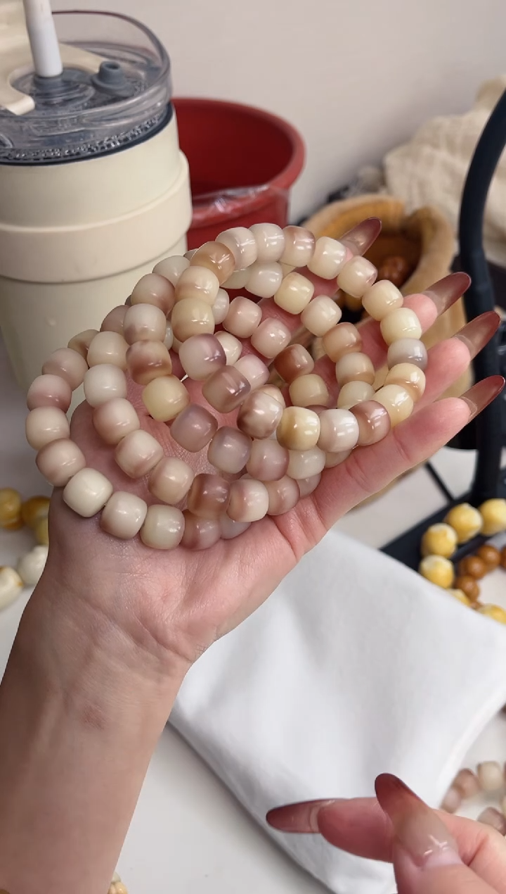 手串菩提根/象牙果b31紫美人玉化桶珠10*12mm手串