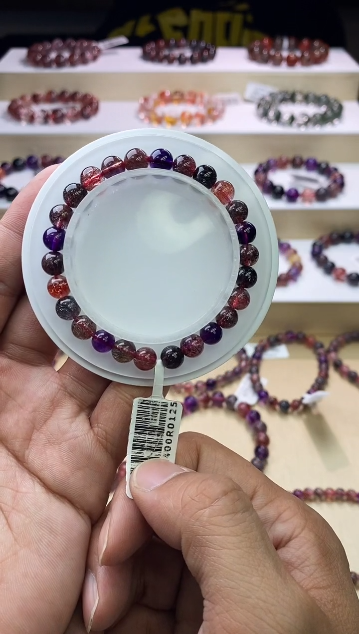 【闪购商品】水晶手链未镶嵌黑加仑超七单圈7m+