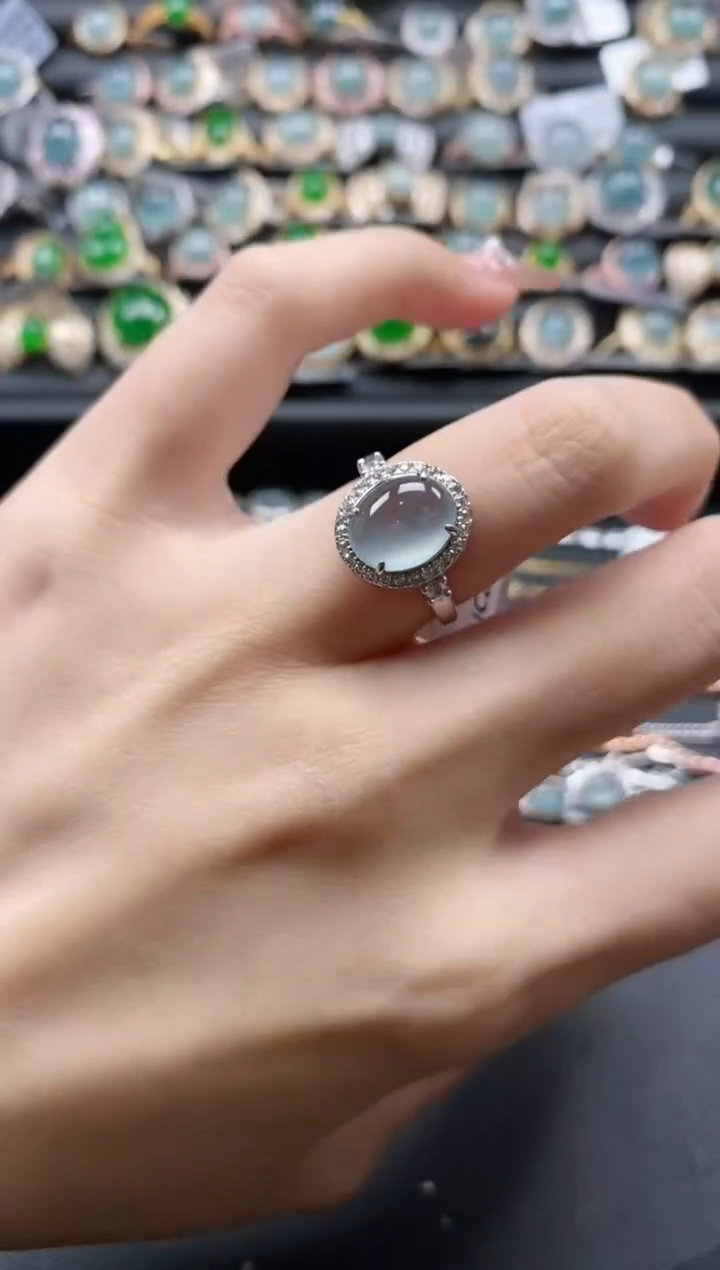 【闪购商品】翡翠戒指银S925镶嵌51511