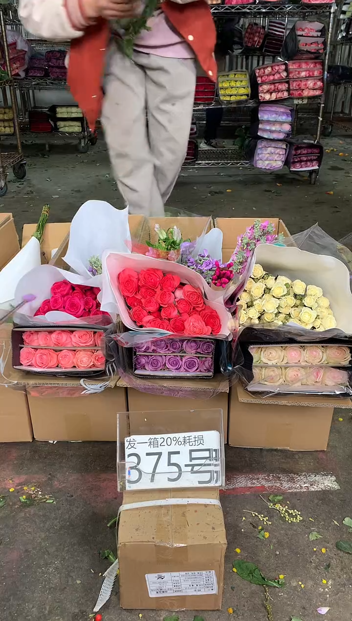 375号♥中通不指定随机颜色含20%耗损发一箱鲜花
