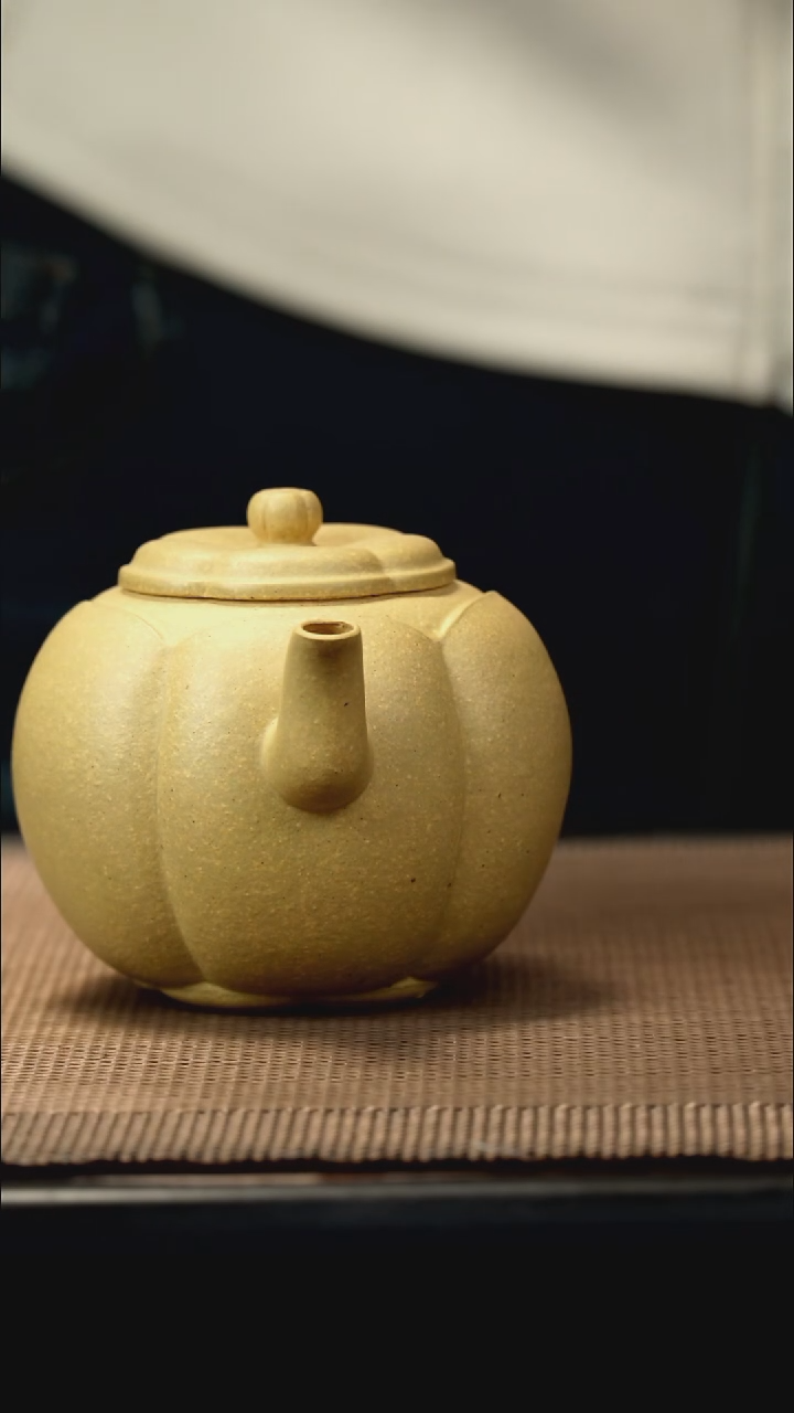 紫砂茶盏本绿筋纹山竹160CC微瑕